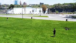 Aerobie Frisbee Tosses at Niagara Falls DRONE [upl. by Seedman]