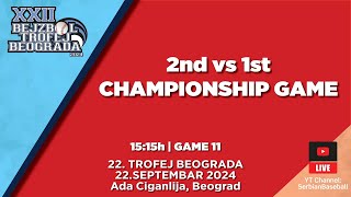 LIVE  GAME 12  CHAMPIONSHIP GAME  22 Trofej Beograda [upl. by Oilalue]