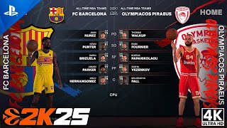 EUROLEAGUE 2K25  FC BARCELONA vs OLYMPIACOS  PS5 4K60 Realistic Gameplay [upl. by Ical231]