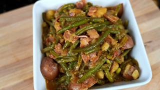 Best Ever Southern Style Green Beans w Potatoes [upl. by Yemane]