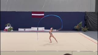 Jelizaveta Kuzņecova Ribbon Junior 2023 Latvian Rhythmic Gymnastics Championships [upl. by Livvi]