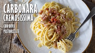 CARBONARA con UOVA PASTORIZZATE Mai provata COSI CREMOSA  Marianna Pascarella [upl. by Ada]