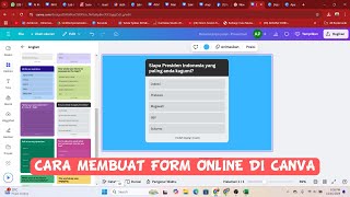 CARA BUAT FORMULIR ONLINE DI CANVA [upl. by Irmo]