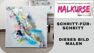 Acrylmalerei Techniken amp Effekte  Spachteltechnik lernen Malerei auf Leinwand abstraktes Acrylbild [upl. by Eustasius]