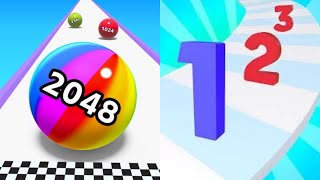 2048 Ball Game Merge Number Ball Run InfinityLaser Bubbles Drop Jelly Satisfying all level Games [upl. by Bullough816]