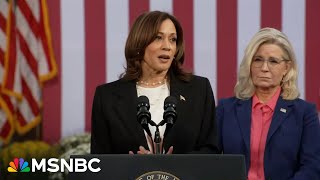 Liz Cheney joins Kamala Harris at campaign event in GOP birthplace [upl. by Ellerehs]