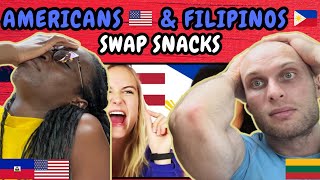 REACTION TO Americans amp Filipinos Swap Snacks  FIRST TIME WATCHING [upl. by Lebana463]