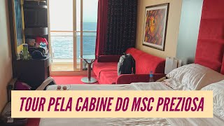 TOUR PELA CABINE COM VARANDA DO CRUZEIRO MSC PREZIOSA [upl. by Yzzo]