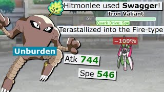 UNBURDEN MIRROR HERB SWAGGER HITMONLEE IS AMAZING IN POKEMON SCARLET AND VIOLET [upl. by Chaim]