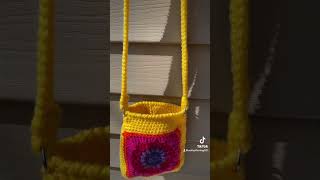 Crochet Starburst Granny Square Crossbody Bag 🌟 shorts [upl. by Nehpets]