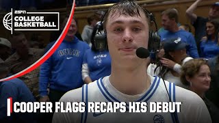 Cooper Flagg says he’s fine after getting cramp in Duke debut  ESPN College Basketball [upl. by Loveridge501]