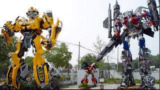 Real Life Transformers Autobots Built With Car Parts Bumblebee Optimus Prime [upl. by Eslehc]