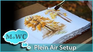 My Watercolor Plein Air Set Up and a Quick Tree Study [upl. by Nogras142]