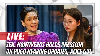 Senator Risa Hontiveros holds press conference on POGO hearing updates Alice Guo  ABSCBN News [upl. by Ttsepmet]