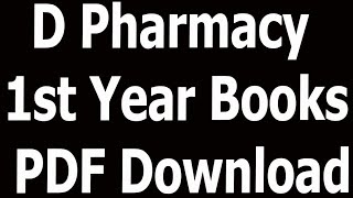 D Pharmacy 1st Year Books PDF Download [upl. by Dazraf]