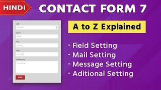 Contact Form 7 Tutorial in Hindi  All option explained  Step by Step  2022 [upl. by Ydnirb]