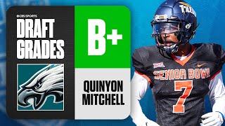 2024 NFL Draft Grades Eagles select Quinyon Mitchell No 22 Overall  CBS Sports [upl. by Hurlbut727]