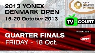 QF TV Court  WS  Eriko Hirose vs Ratchanok Intanon  2013 Yonex Denmark Open [upl. by Linnet]