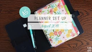 August 2019 Planner Set Up  A5 Filofax Original [upl. by Werdma]