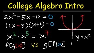 College Algebra Introduction Review  Basic Overview Study Guide Examples amp Practice Problems [upl. by Kern]