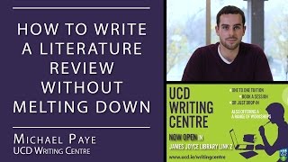 How to Write a Literature Review UCD Writing Centre [upl. by Ransom]