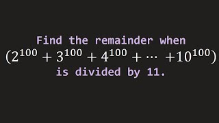 Modular Arithmetic Number Theory problem on Fermats Little Theorem  Math Olympiads Junior [upl. by Sisson640]