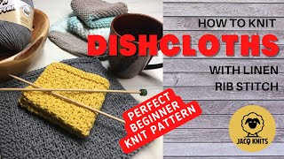 Easy Beginner Knitted Dishcloth [upl. by Astred545]