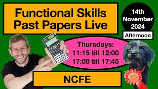 Part 2 NCFE Functionals Skills Maths Past Paper Live [upl. by Airda]