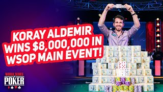 Koray Aldemir Wins 2021 WSOP Main Event for 8000000 [upl. by Rinee]