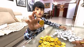 Kunali Ke Liye Etane Sare Gold Silver Coin 😮 trending souravjoshivlogs shorts [upl. by Nilknarf]