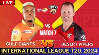 ILT20 Live 2nd Innings  Gulf Giants vs Desert Vipers 7th Match  GG Vs DV Live Match Today ILT20 [upl. by Portia588]