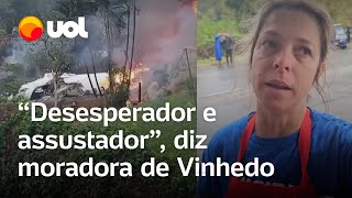 Avião cai em Vinhedo SP Desesperador e assustador diz testemunha da queda [upl. by Albertina]