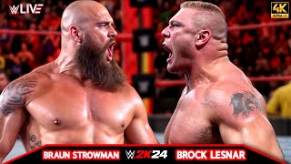 Brock Lesnar vs Braun Strowman  Extreme Rules  WRESTLEMANIA 39 DAY  WWE August 82024 4K60FPS [upl. by Nerfe550]