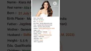 Kiara advani biography in HindiPN Meena9352viralviralvideoyoutubeshortsyoutubetrendingshorts [upl. by Erihppas143]