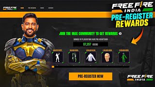 FREE FIRE INDIA PREREGISTER REWARDS🇮🇳 [upl. by Ossy]