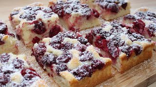 Einfaches Kuchen Rezepte mit Kirschen Blechkuchen schnell gemacht und einfach lecker [upl. by Aibat]