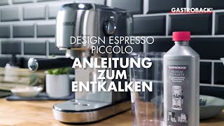 Gastroback Design Espresso Piccolo 42716  Anleitung zum richtigen Entkalken [upl. by Nnaxor177]