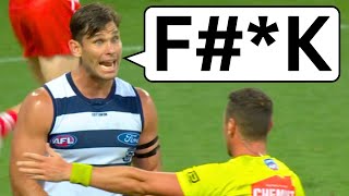 AFL Players SWEARING On Live TV [upl. by Omolhs709]