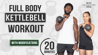 20 Minute Full Body Kettlebell Workout With Modifications [upl. by Rocher]