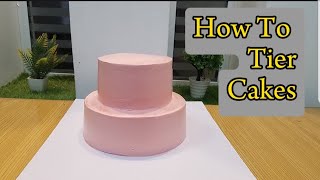 The EASIEST Way to Tier a Cake NadiyaTanvir [upl. by Ekrub]