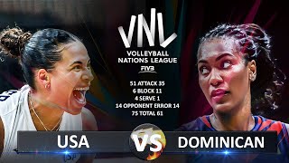 USA vs Dominican Republic  Womens VNL 2024 [upl. by Namya]