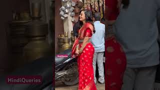 Rashmika looks so pretty in this red saree look youtubeshorts rashmikamandanna trending [upl. by Viva]