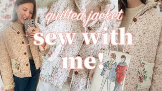 I MADE A QUILTED JACKET FROM A 1950s PATTERN 🧵🪡✨ Sew a Vintage Pattern with Me [upl. by Hainahpez]