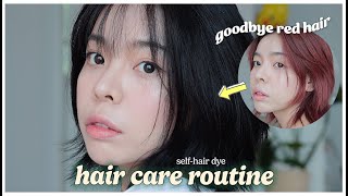 HAIR CARE ROUTINE ✨ selfhair dye  Erna Limdaugh [upl. by Anitnegra913]