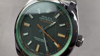 Rolex Milgauss quotGreen Crystalquot 116400GV Rolex Watch Review [upl. by Lenoj]