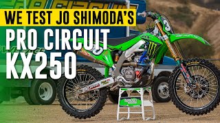 Motocross Action tests Jo Shimodas Factory Pro Circuit Kawasaki KX250 [upl. by Rhiana]