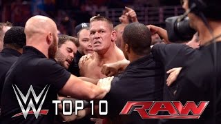 Top 10 Raw moments  September 15 2014 [upl. by Enelehs]