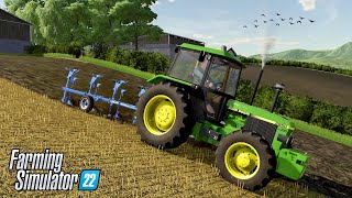 John Deere 2850 Ploughing On The Hill  Greenlands Farm  Farming Simulator 22 [upl. by Akital]