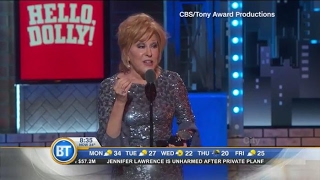 Bette Midler speaks over loud orchestra at Tony Awards yesterday [upl. by Mapes]