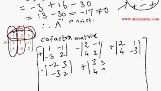 Finding inverse of a Matrix using cofactor and Adjoint [upl. by Eimmis]